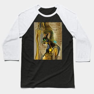 Ancient Egyptian Cat Goddess Bastet AI generated digital artwork Baseball T-Shirt